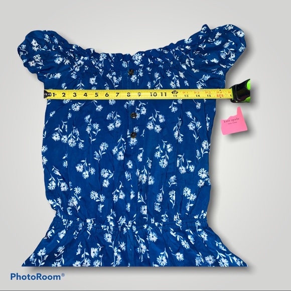🆕Kate Spade Blue Floral Off The Shoulder Romper - Picture 6 of 11